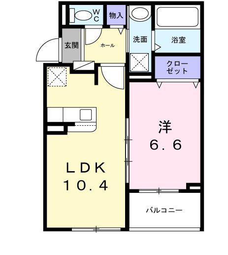 サンロイヤルI(1LDK/3階)の間取り写真