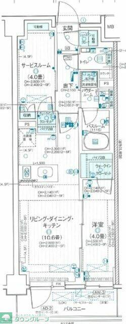 デュオステージ浦和岸町(2LDK/1階)の間取り写真