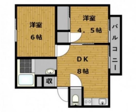 A APARTMENT NISHIICHI(2DK/2階)の間取り写真