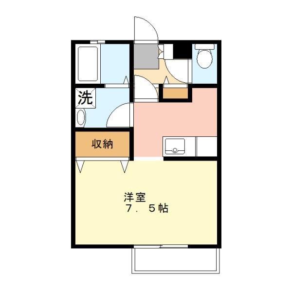 セリジェ(1K/1階)の間取り写真