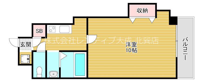 ルミエール大今里(1K/6階)の間取り写真