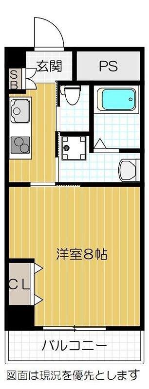 PALETTE(1K/2階)の間取り写真