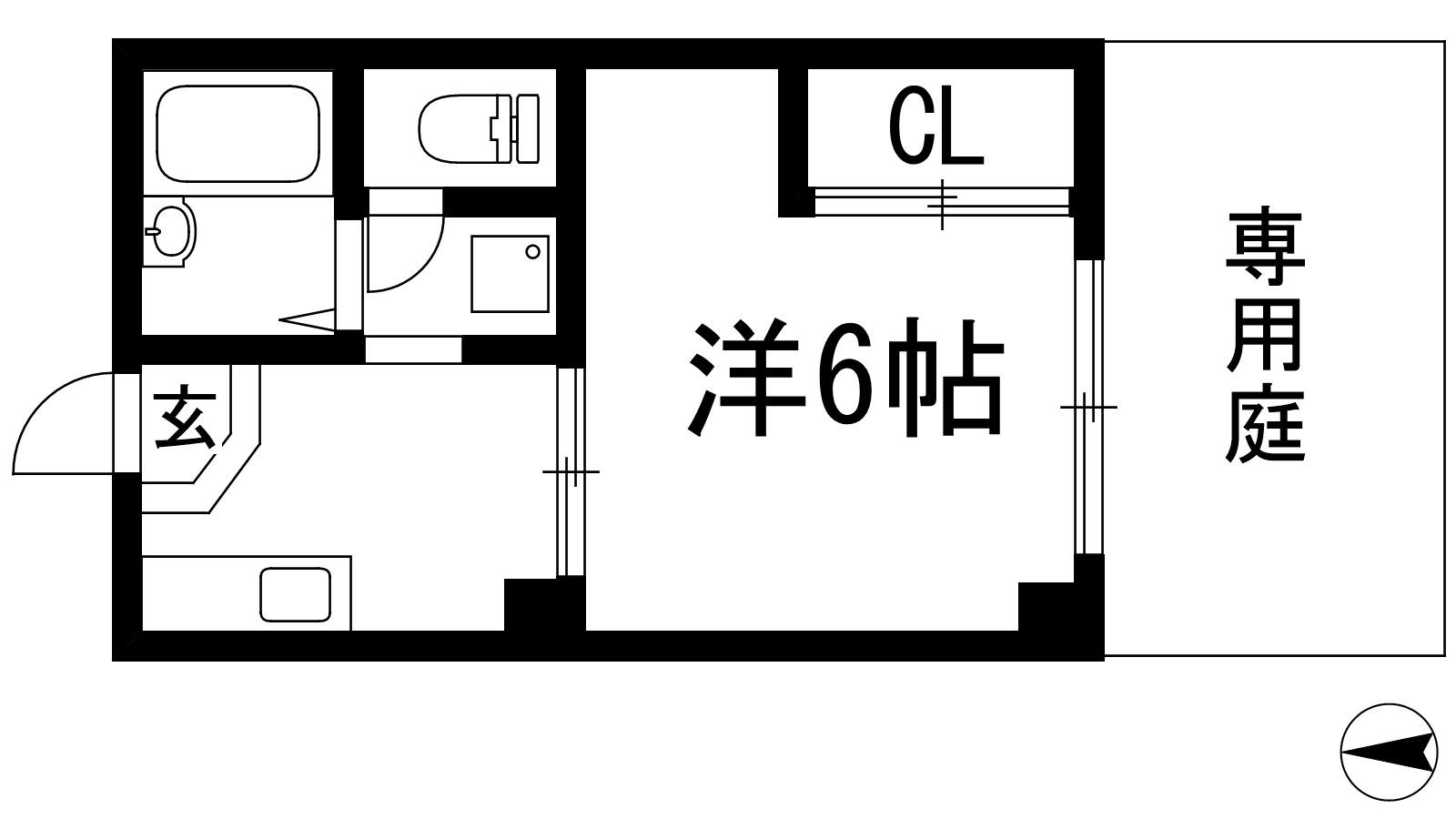 コスモハイツらん(1K/1階)の間取り写真