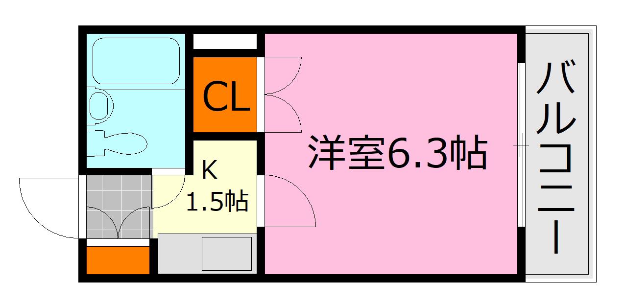 エステート14東雲(1K/4階)の間取り写真