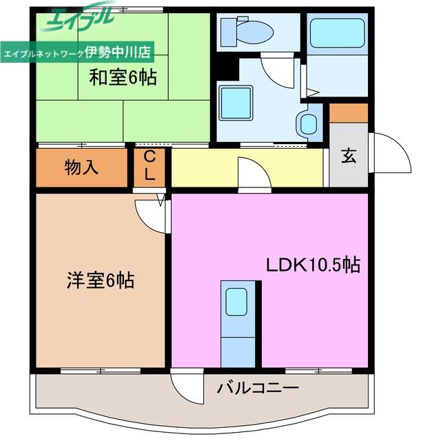 コーポワールドC(2LDK/1階)の間取り写真