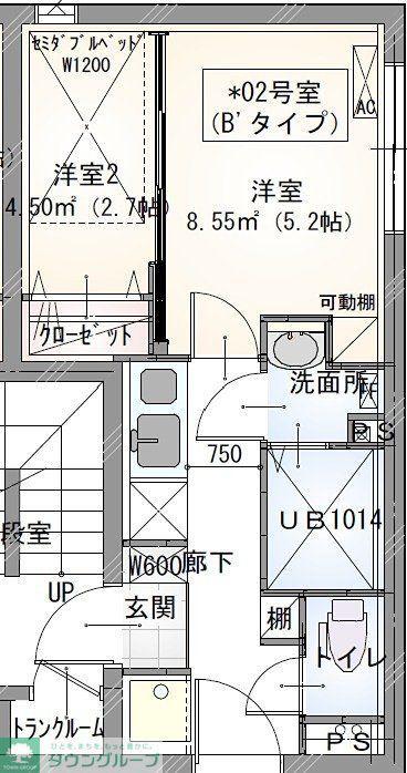 ラヴィエール秋葉原(2K/4階)の間取り写真
