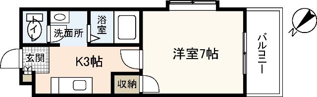 カーサ大塚(1K/2階)の間取り写真