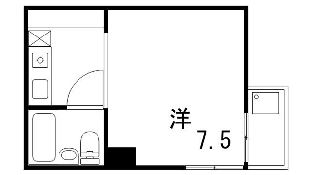 メモリーハイム(ワンルーム/1階)の間取り写真