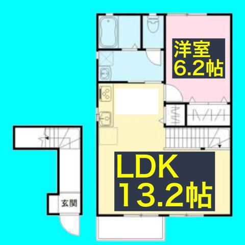 アーリー・バード鶴羽II(1LDK/2階)の間取り写真