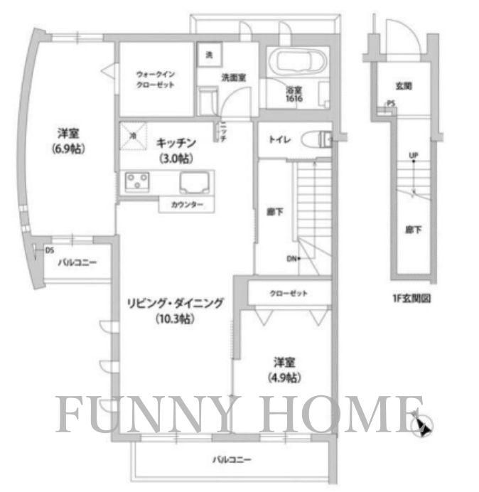 アドラブール深沢(2LDK/2階)の間取り写真