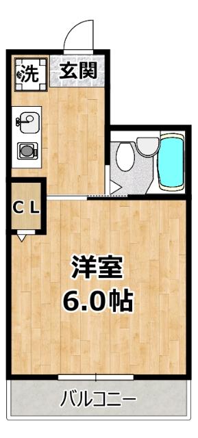 リーガル塚本III(1K/2階)の間取り写真