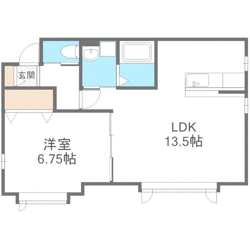 クレール発寒(1LDK/1階)の間取り写真
