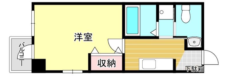 エストレーア呉服町(1K/1階)の間取り写真