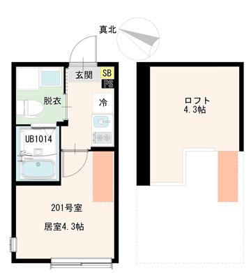 平井六丁目7(1K/2階)の間取り写真