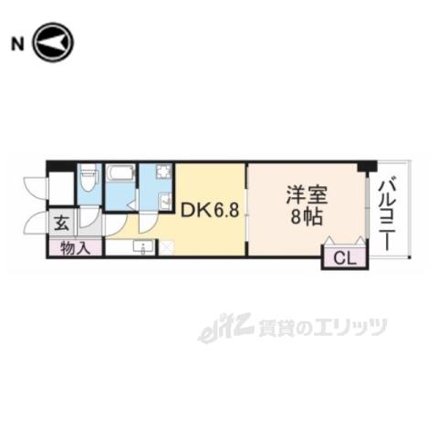 リバーポイント(1DK/3階)の間取り写真