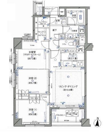 クレッセント池上II(3LDK/3階)の間取り写真