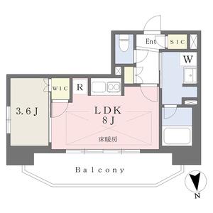 プレサンスロジェ車道駅前ノース(1LDK/2階)の間取り写真