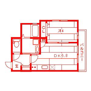 ALTURA 洋光台 (1DK/1階)の間取り写真