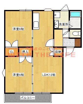 上津コーポ(2LDK/1階)の間取り写真