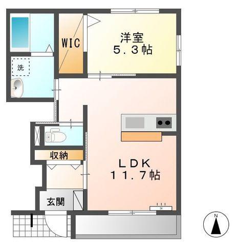 ベルージュ(1LDK/1階)の間取り写真
