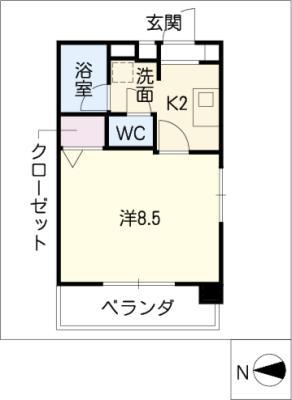 エクセル光徳池下(1K/3階)の間取り写真