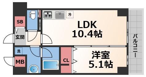 オリーブスクエア(1LDK/6階)の間取り写真