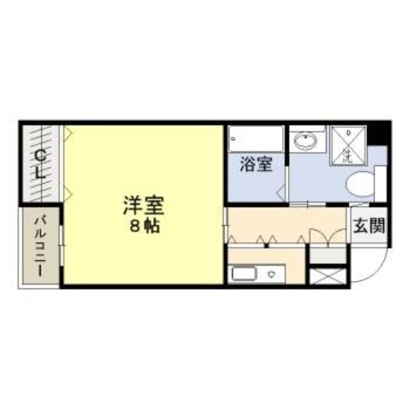 ラスタジオ石ヶ辻(1K/5階)の間取り写真