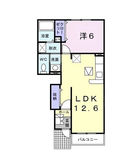 ハルトリーゲルC(1LDK/1階)の間取り写真