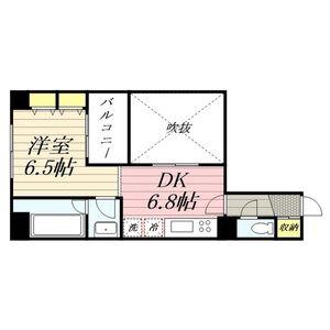 ZEUS桜川プレミアム(1DK/11階)の間取り写真
