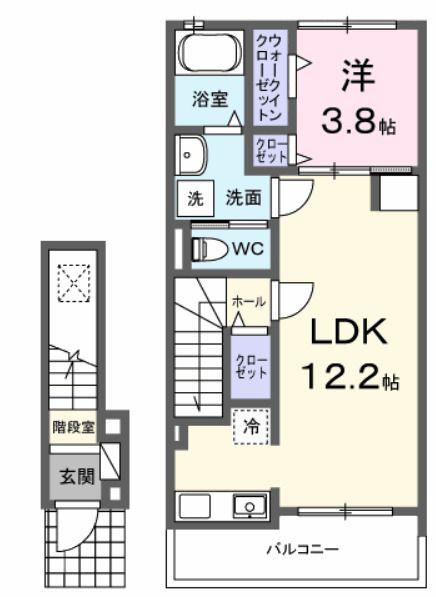 メゾン ロイヤル(1LDK/2階)の間取り写真