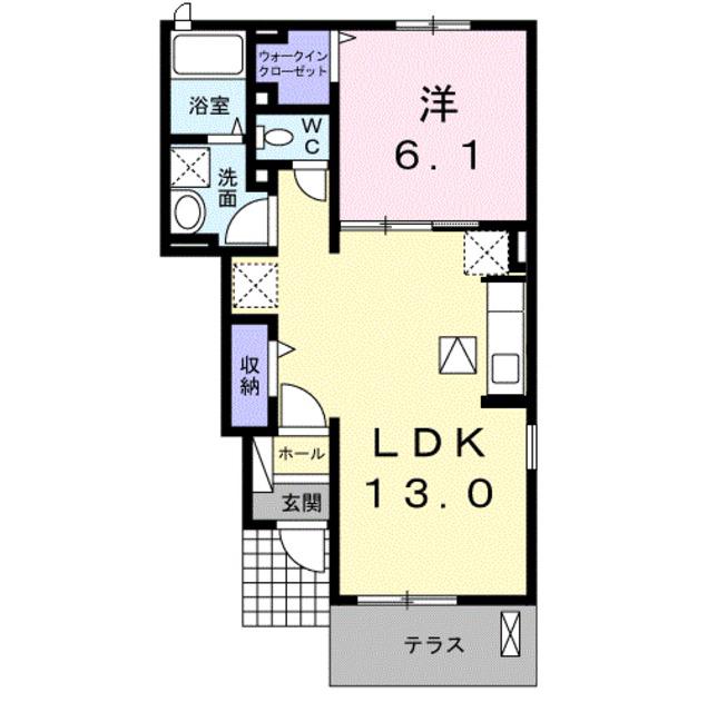 セレッソ・アンジュI(1LDK/1階)の間取り写真
