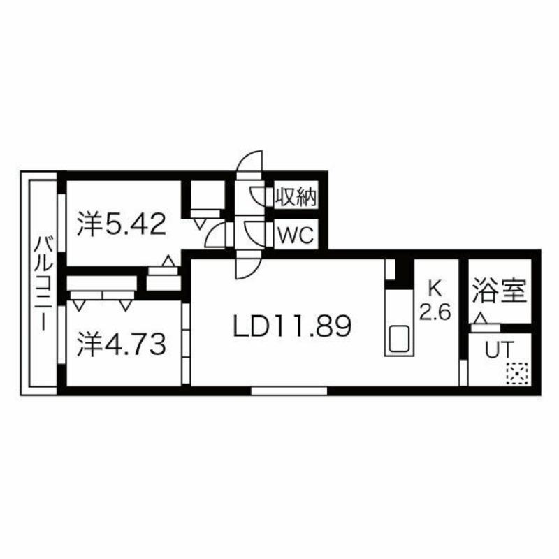 シティレジデンス南9条(2LDK/5階)の間取り写真