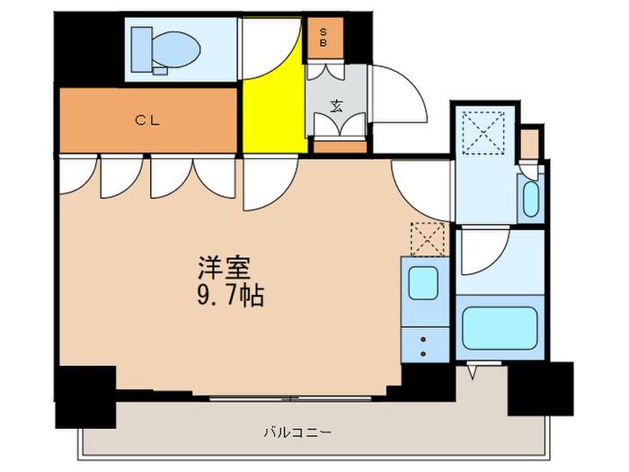 ライオンズフォーシア清澄白河(ワンルーム/11階)の間取り写真