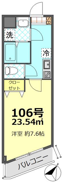 エステ阿佐ヶ谷(1K/1階)の間取り写真