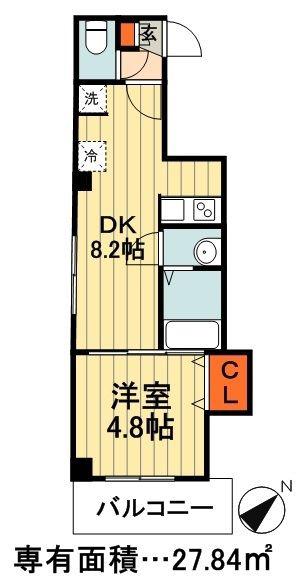 IL CENTRO 本千葉駅前(1LDK/2階)の間取り写真
