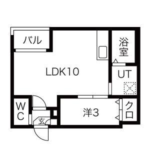 WARREN KOYO I(1LDK/3階)の間取り写真