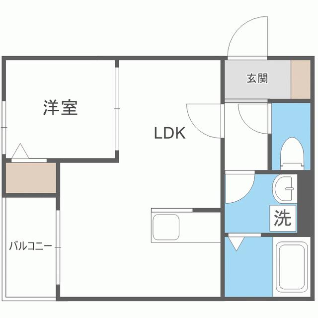 MAISON HAKATA MINAMI (1LDK/1階)の間取り写真