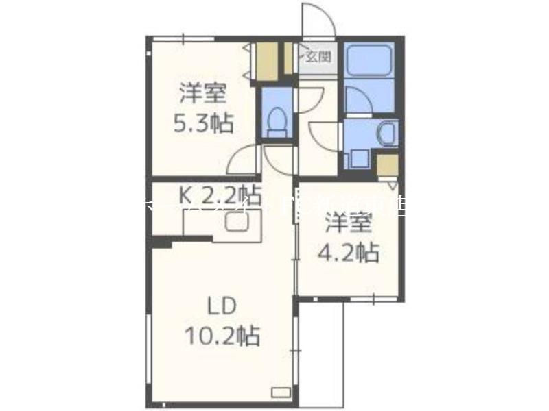 ブランシャール栄町FOREST(2LDK/3階)の間取り写真
