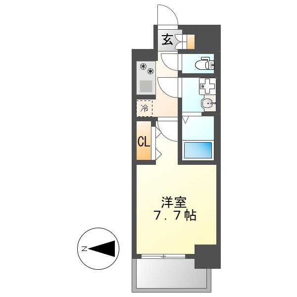 S-RESIDENCE堀田BEAUTE(1K/5階)の間取り写真