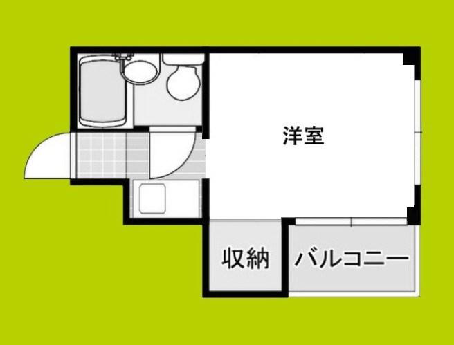 レジデンス大和I(1K/3階)の間取り写真
