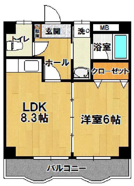 LA GRAND SIX(1LDK/3階)の間取り写真