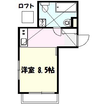 フィールドA(ワンルーム/2階)の間取り写真