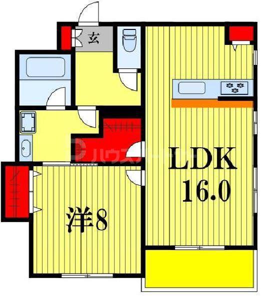 ラ・フェリーチェ(1LDK/1階)の間取り写真