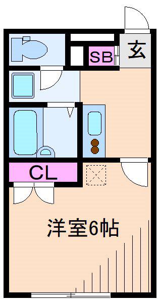 アンプルールブワ武蔵中原(1K/2階)の間取り写真