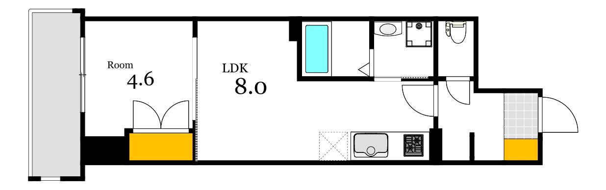 ブランシエスタ広島駅(1LDK/11階)の間取り写真