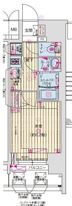 プレサンス葵デュリス(1K/9階)の間取り写真