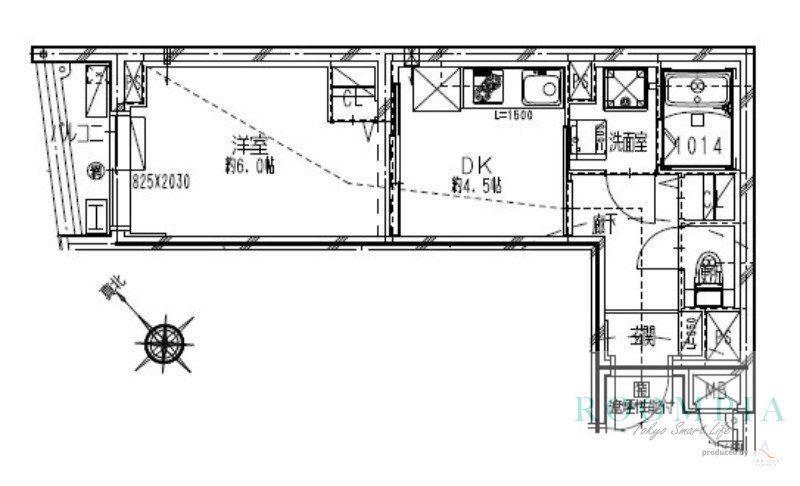 クリアル落合南長崎(1DK/4階)の間取り写真