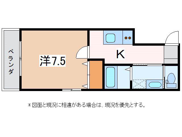 ビューソフィア(1K/1階)の間取り写真
