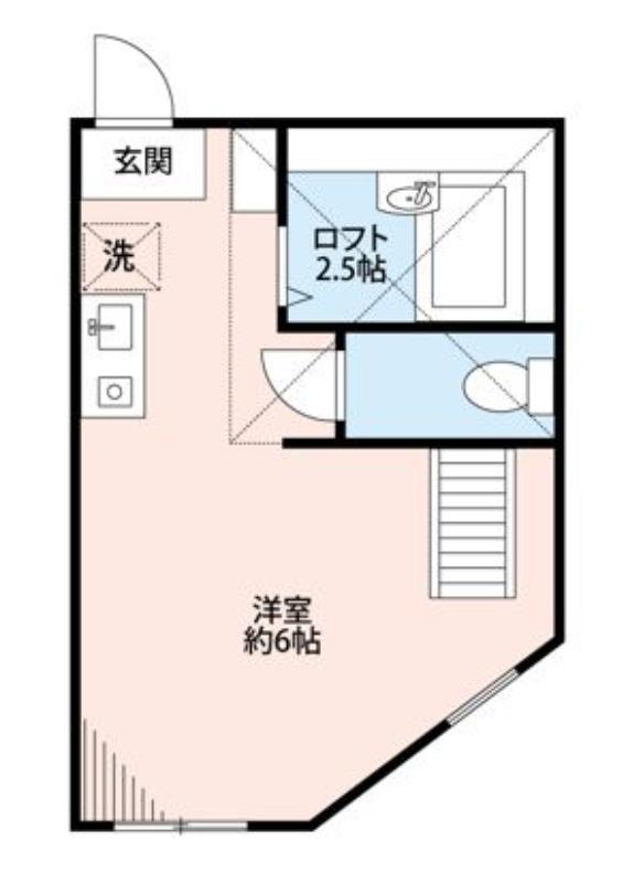 アーヴェル妙蓮寺IIA棟(ワンルーム/2階)の間取り写真