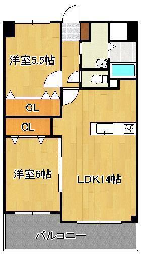 アヴァンセ学術都市(2LDK/9階)の間取り写真